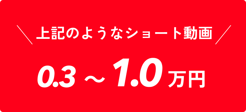 上記のようなショート動画 0.3〜1.0万円